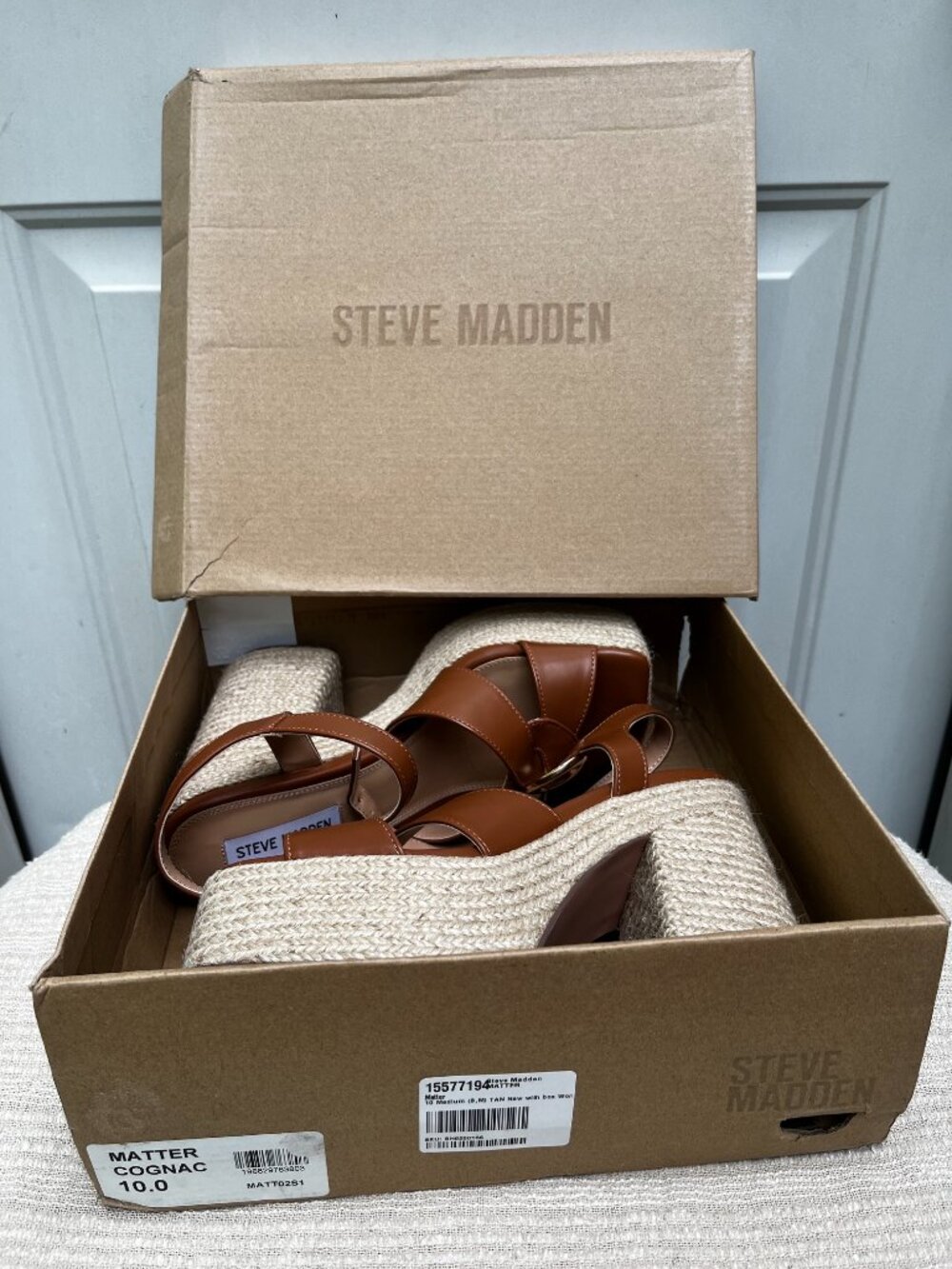 Steve Madden Matter Platform Tan Strappy Sandals Size 9 - 9.5 - Picture 6 of 6